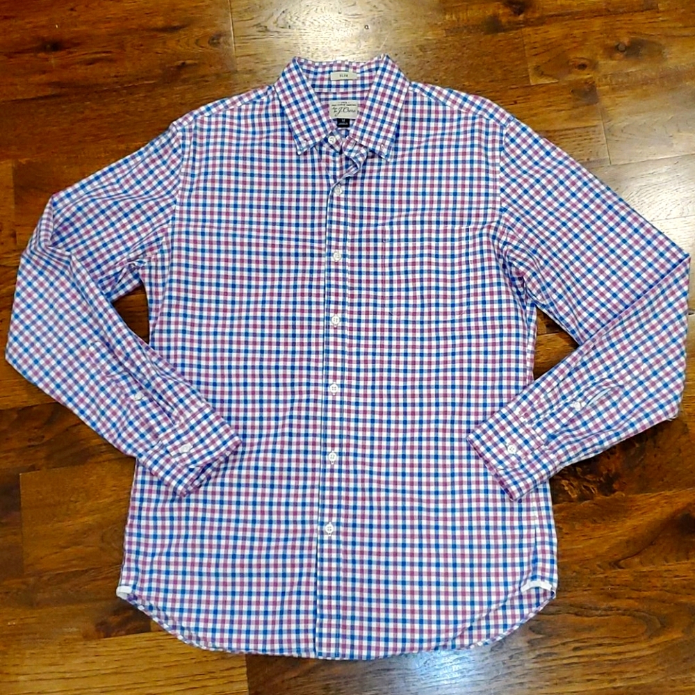 Mens J. Crew purple & blue button down size M